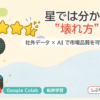 星では分からない"壊れ方"の違い — 社外データ×AIで市場品質を可視化してみた（アイキャッチ。インパクトドライバと欠けた星）
