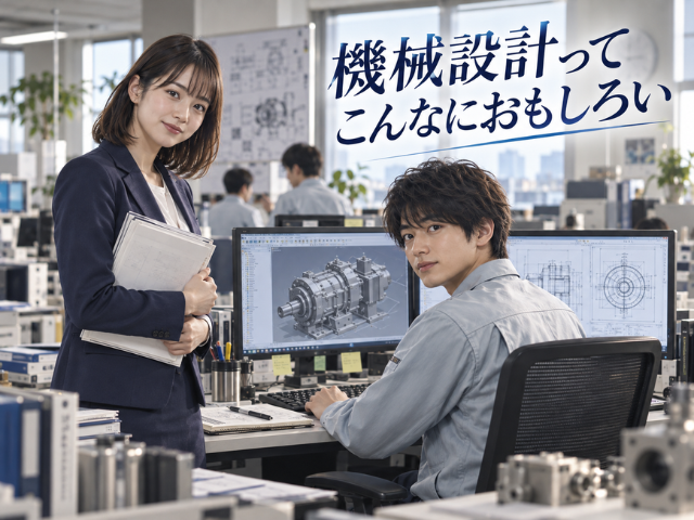 『機械設計ってこんなにおもしろい』がドラマ化されたら、というイメージのポスター風画像